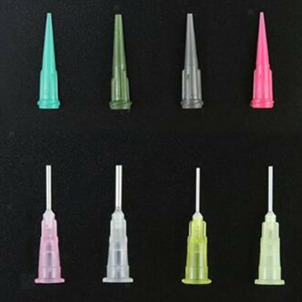 Ink Glue Squeeze Syringe Bottles 8x Paint Lubricant Needle Tips Sealing Caps