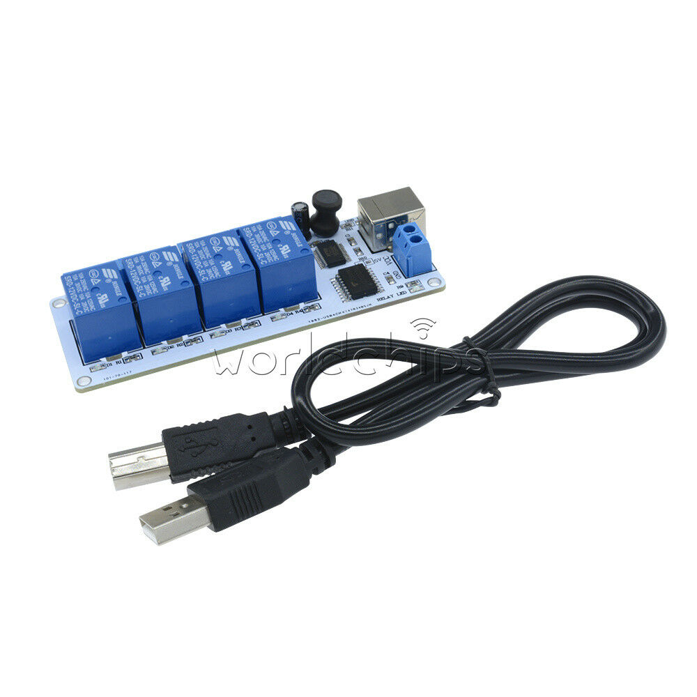 12V 4 Channel USB Relay Board Auto Module +Cable SRD-12VDC-SL-C for Arduino