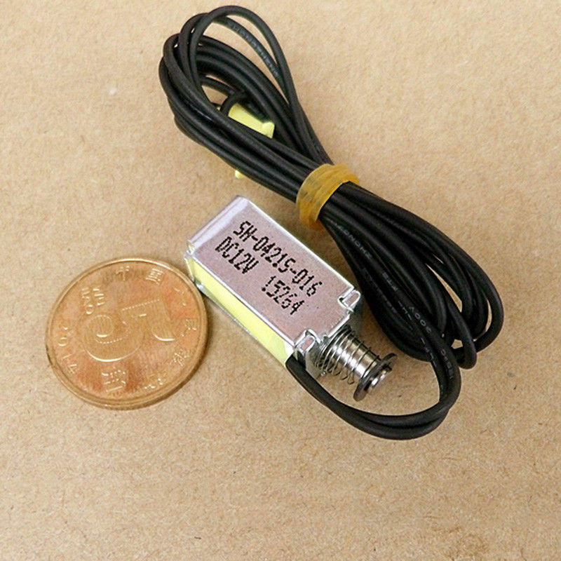 DC 12V Mini Solenoid Valve Push Pull Suction Type Spring Electromagnet 120mA L