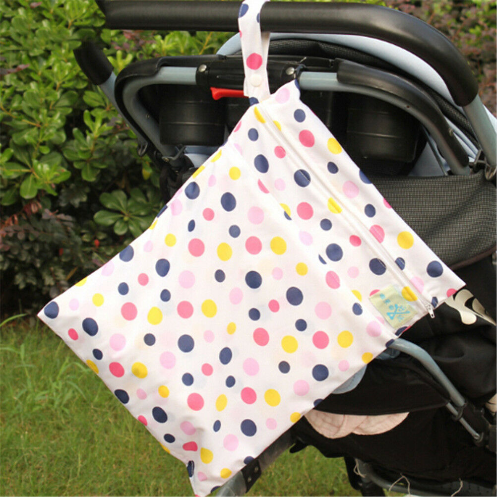 Baby Protable Nappy Washable Nappy Wet Dry Cloth Zipper Waterproof Diaper .l8