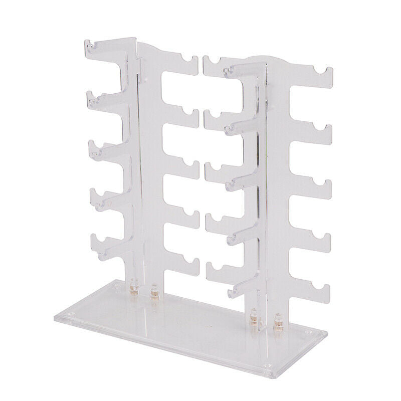 Two Row Sunglasses Rack 10 Pairs Glasses Holder Display Stand Transpar TnAPU KX