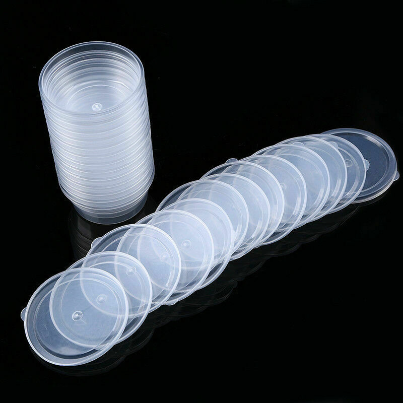 Round Food Containers Plastic Clear Storage Deli Pots w/ Lids Takeaway Box 10pcs