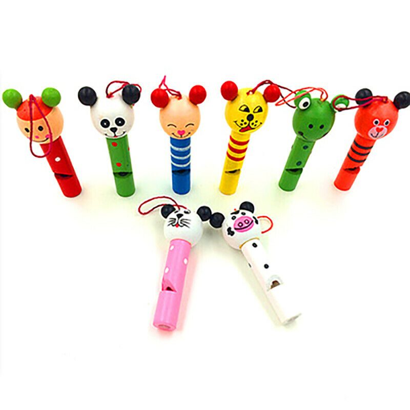 8PCS small animals mixed wooden Lip Whistles Pinata Kids Birthday party  toys WF