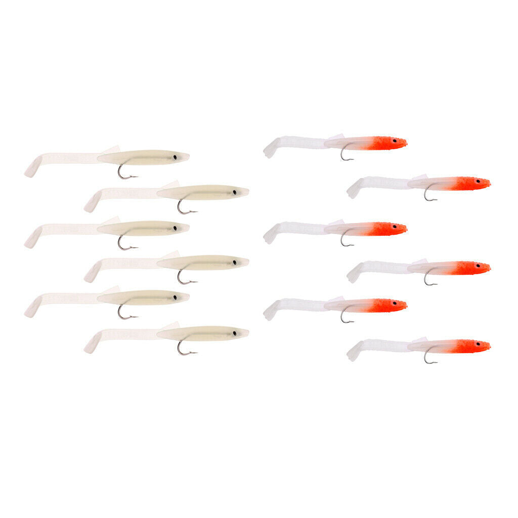 12 Pieces Silica gel Fishing Lure Lifelike EEL Sea Fishing Bait Soft Lure