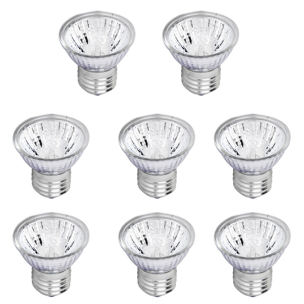 8Pcs 50W Reptile Mini Reflector Halogen Spotlight Light Lamp Bulb 220-240V