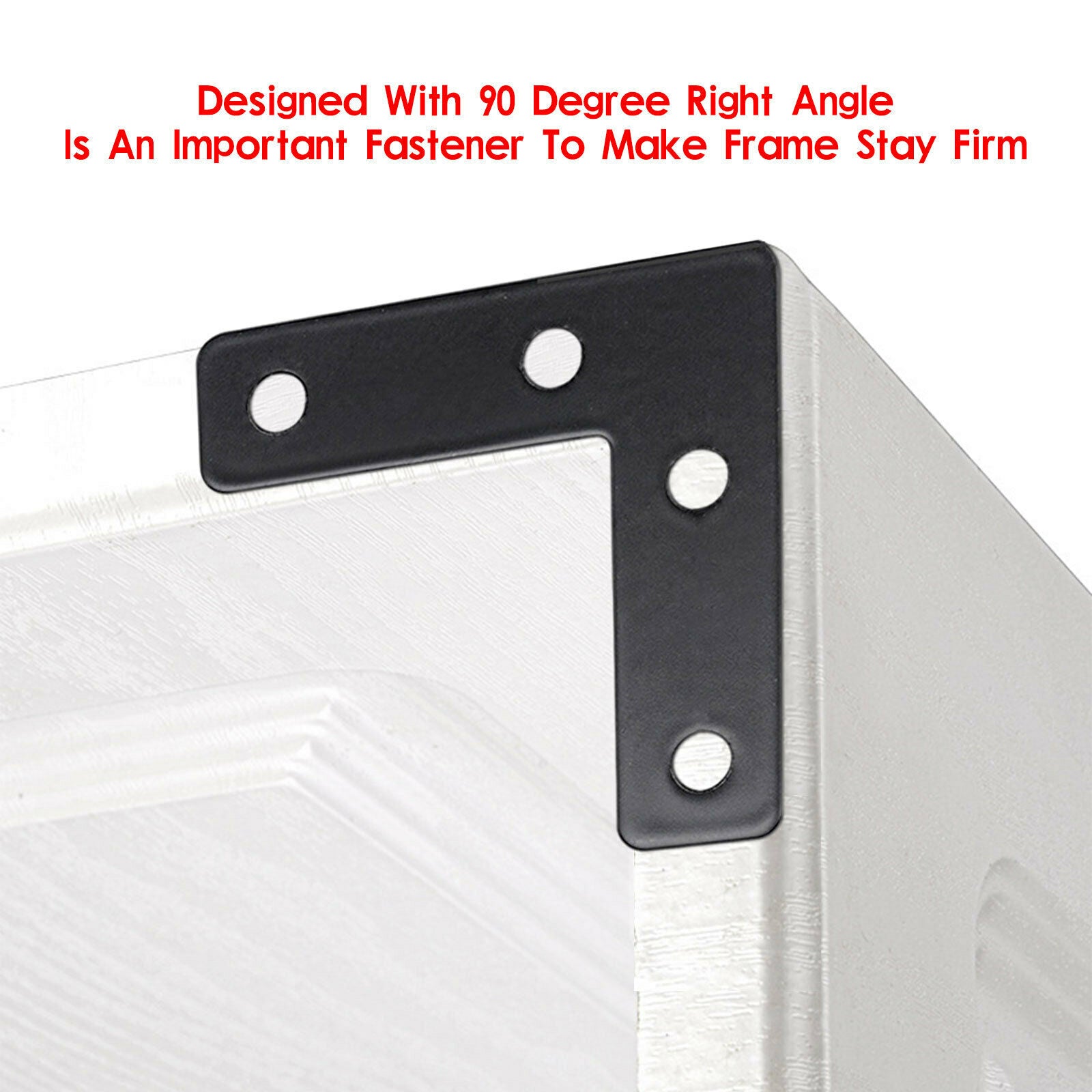100 pieces flat corner brace 90 degree L shape right-angled joint bracket