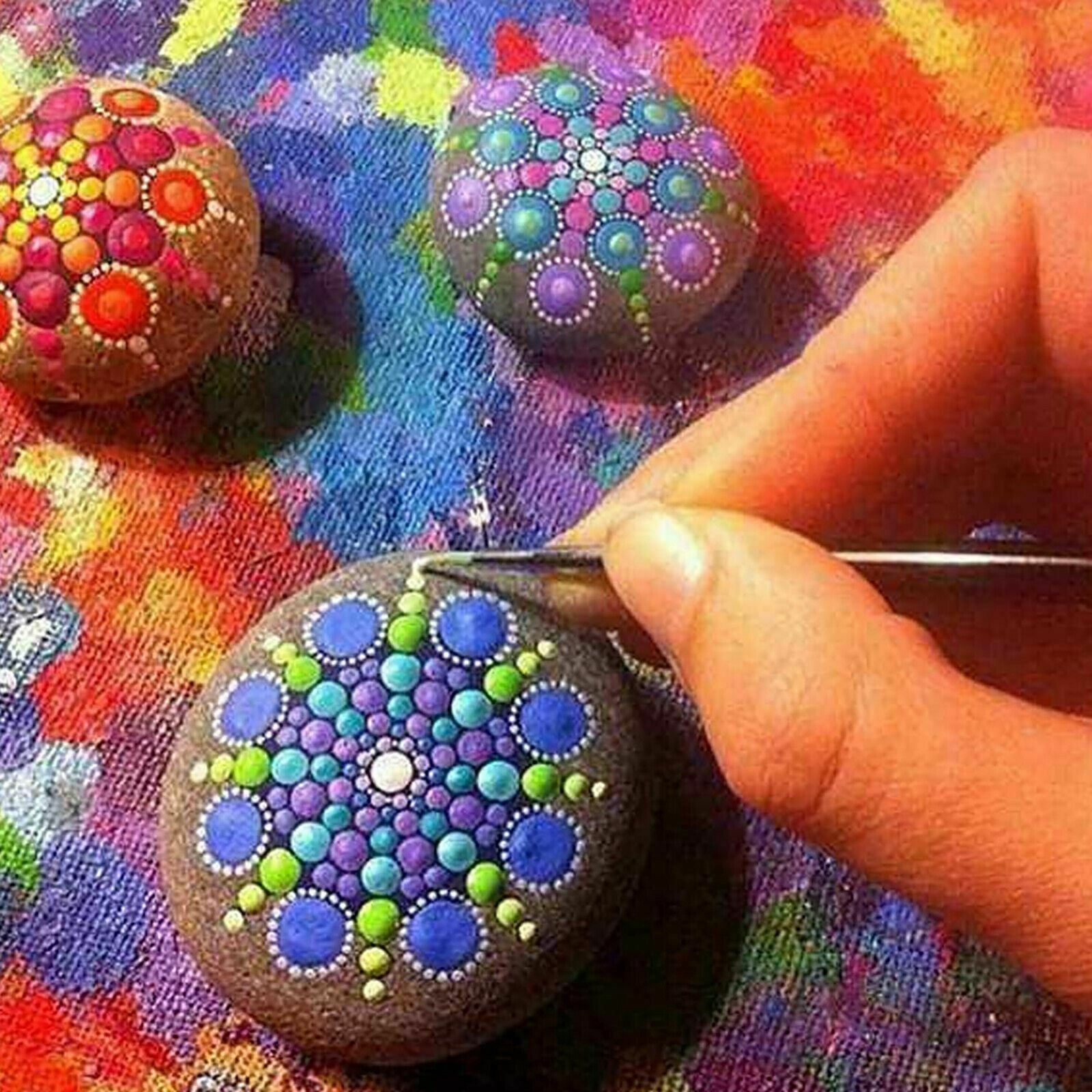 40Pcs Mandala Dotting Tools Set Kit Rock Painting Nail Art Pen Paint Stencil