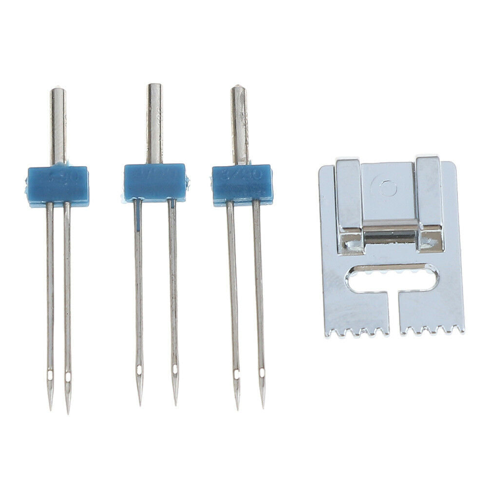 Groove Pintuck Foot With 3Size Double Twin Needles Pin Set for Brother Sew.l8