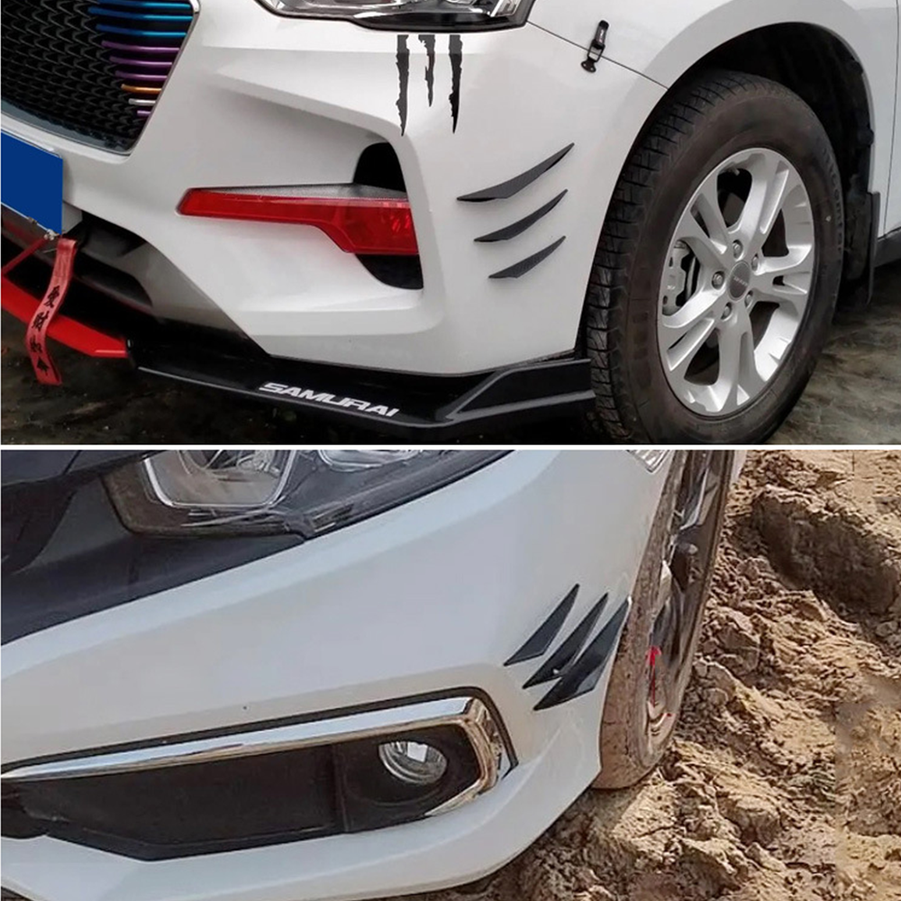 6pcs/set Car Front Bumper Lip Decoration Canards Diffuser Splitter Body Spoiler