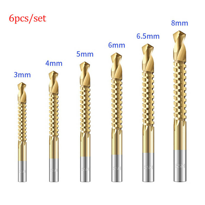 6pcs/set Cobalt Drill Bit Set Spiral Screw Metric Composite Tap Twist set