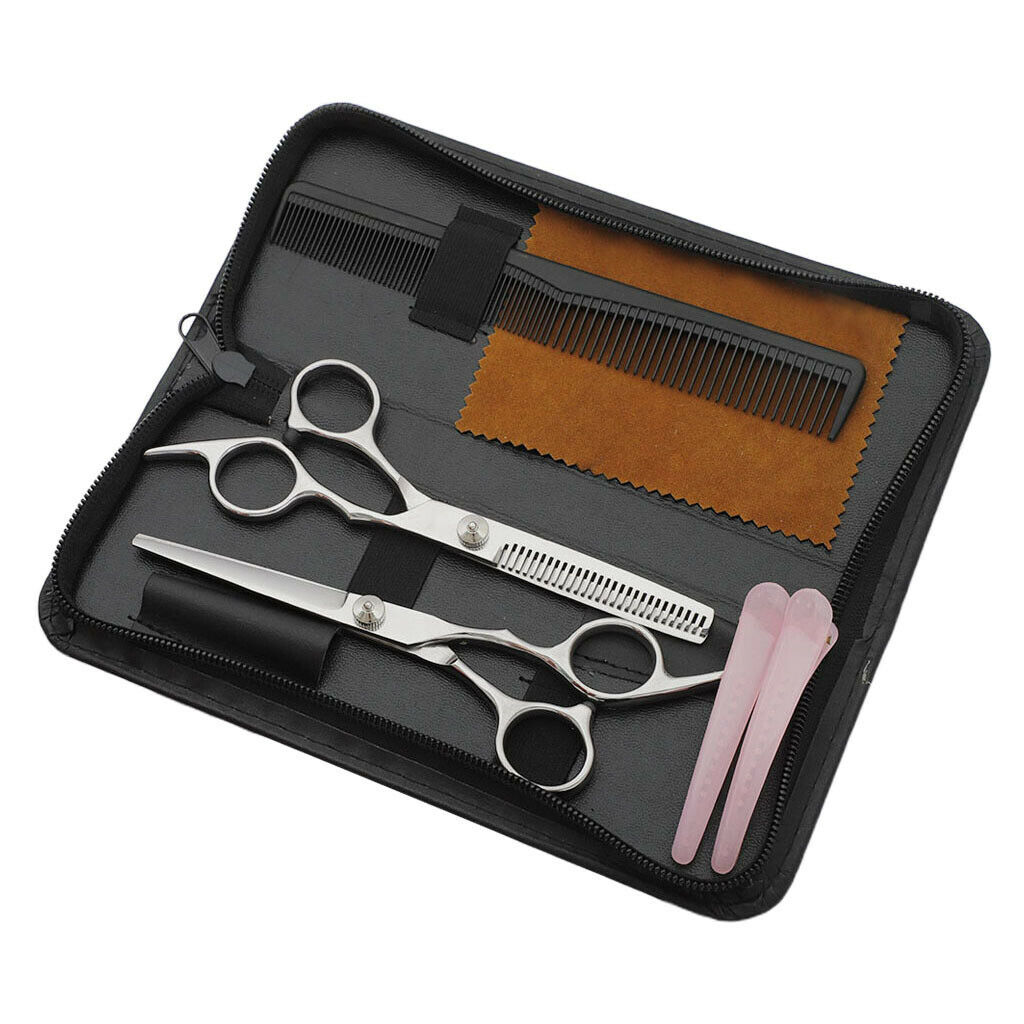 8Pcs Professional Hair Cutting Scissors Thinner  Set Kit Barber Comb Salon
