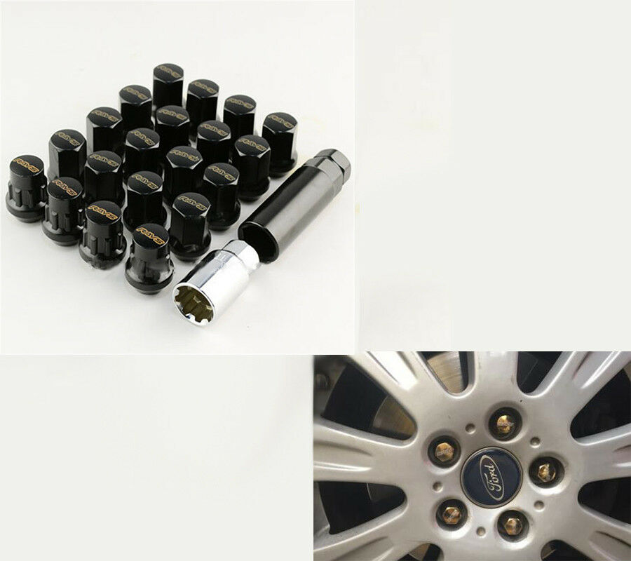 20PCS Alloy Steel M12 X1.5 Racing Car Modified Black Anti-theft Wheel Nuts Screw