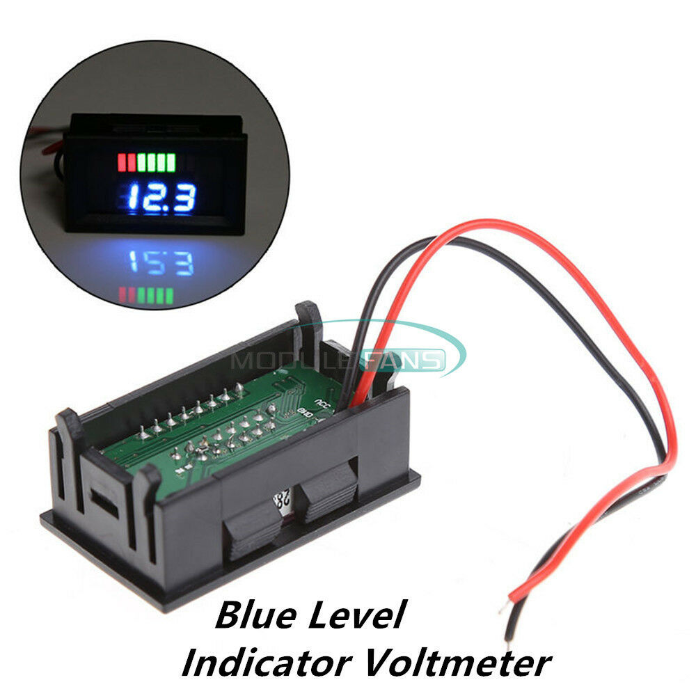 For 24V Lead-acid BatteryCharge Level Blue Indicator Voltmeter Stable