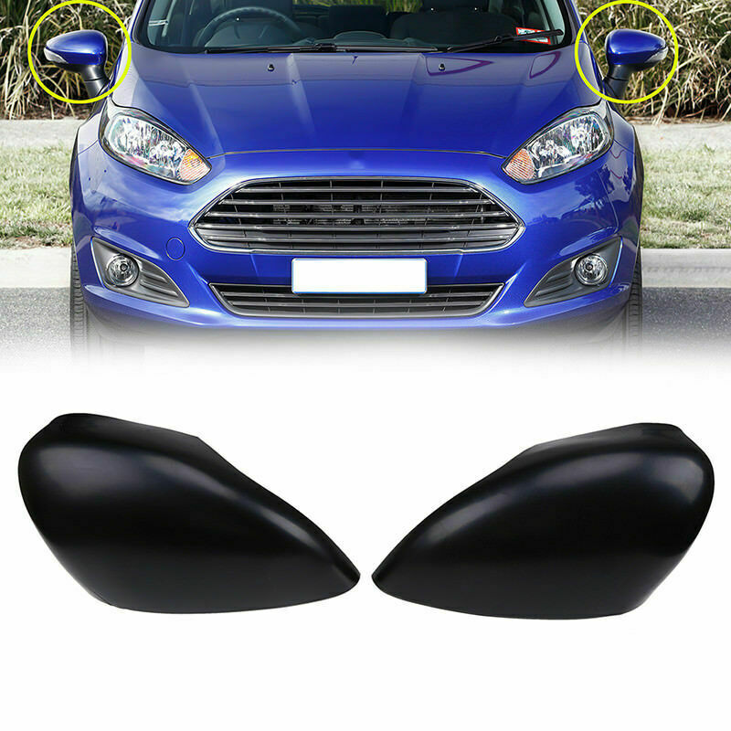 Matte Black Side View Mirror Covers Replace Fits 2011-2017 Ford Fiesta Hatchback