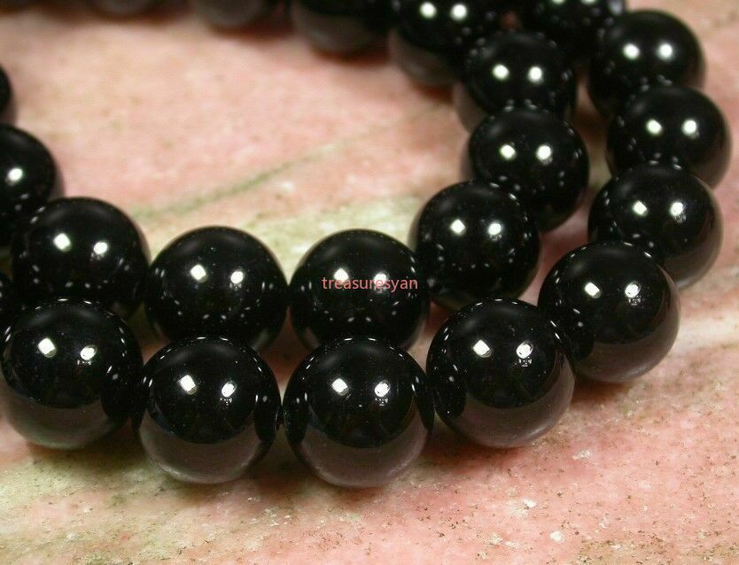 1pcs Black Agate Jade Bead Beads Beaded Necklace Beads 16 mm 18 inches