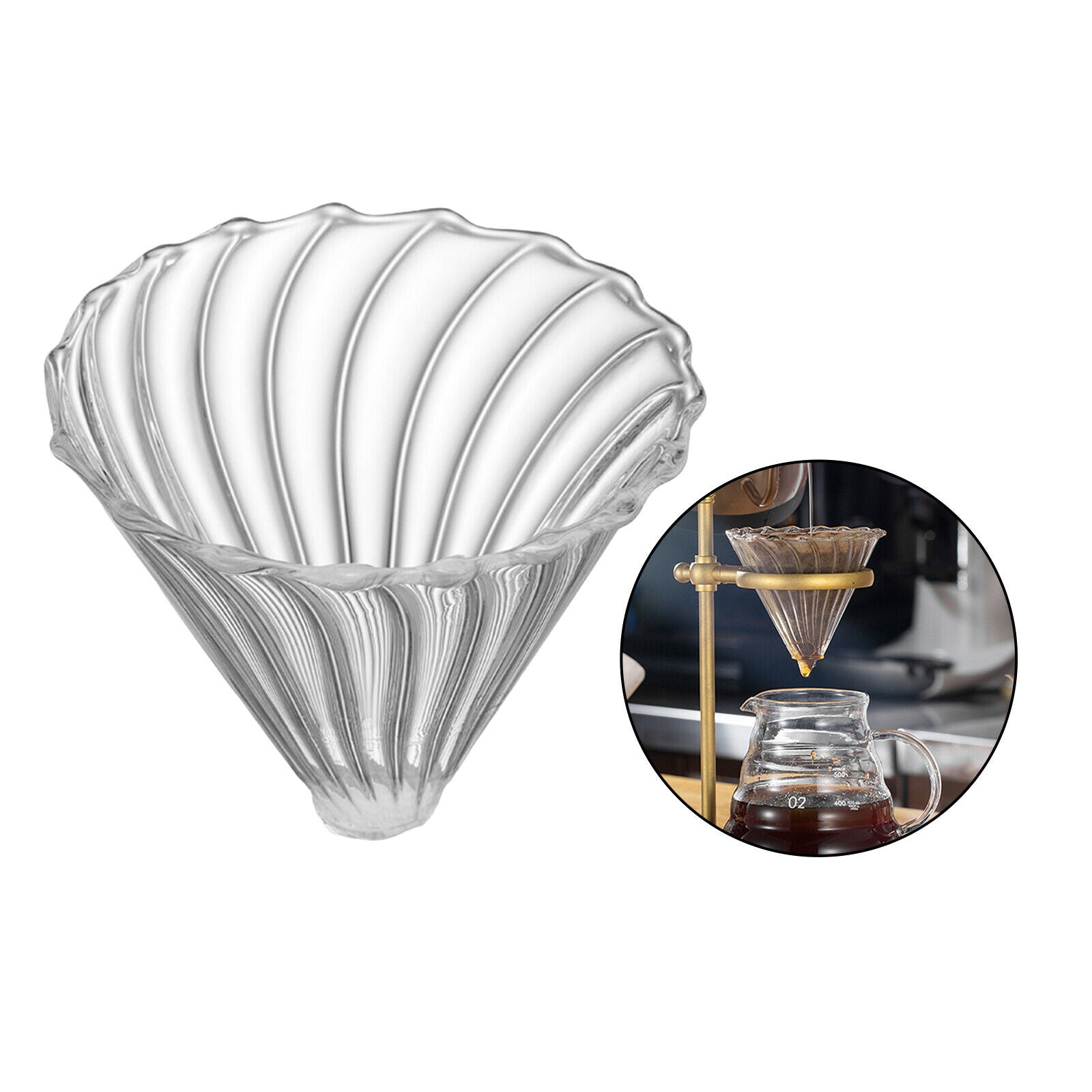 Glass Pour Over Coffee Dripper Reusable Strong Flavor Brewer Cone Filters