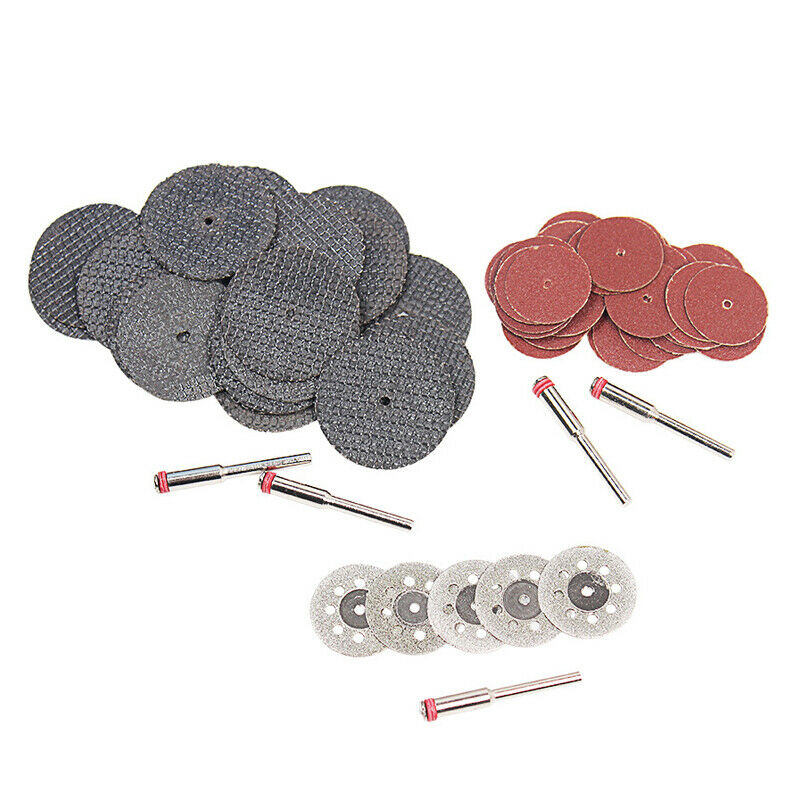 60Pc Rotary Mini Diamond Cutting Wheel 32MM Disc Sandpaper Grinding Tool Blades