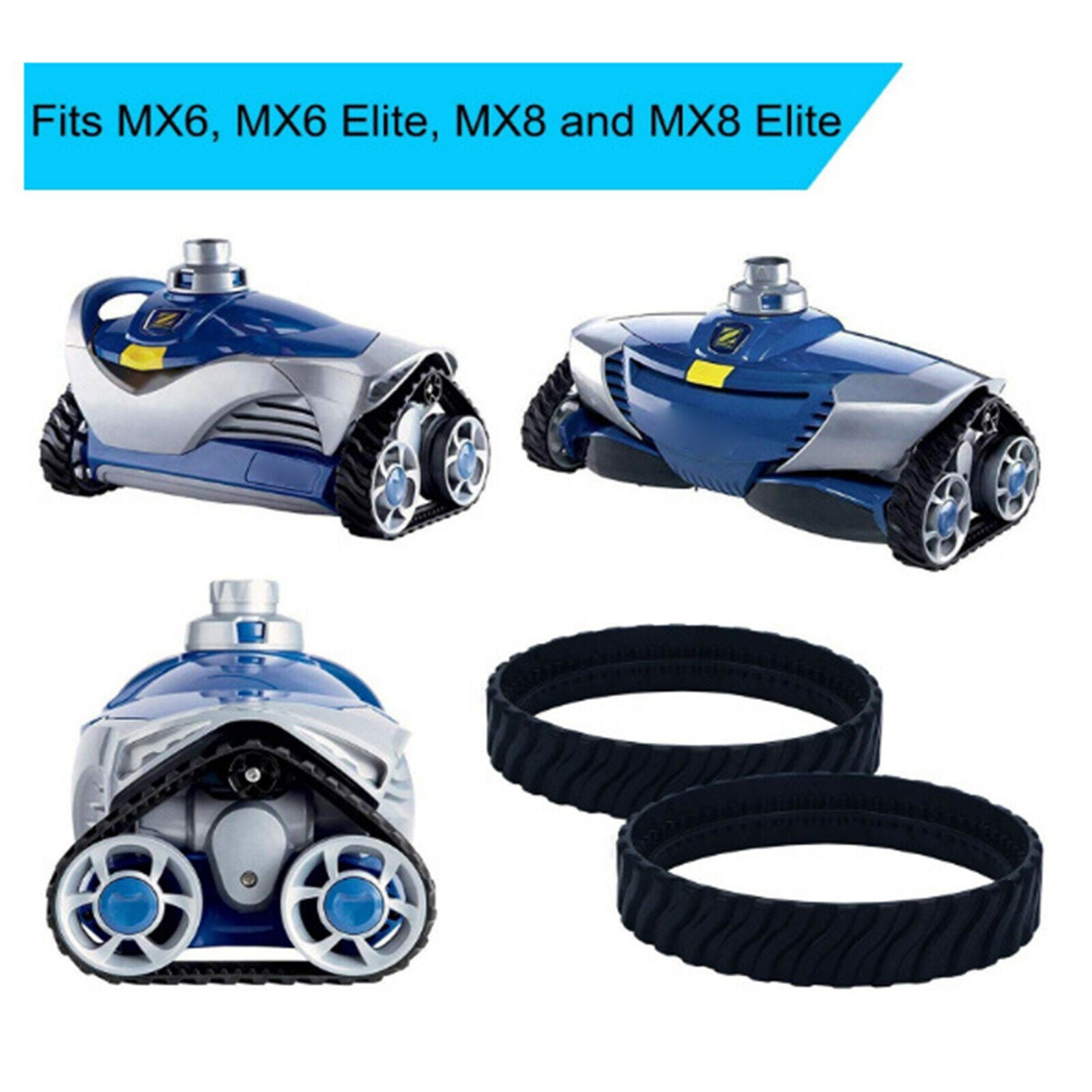 2Pieces Swimming Pool Tire Track Wheel Replaces for Zodiac MX8 Elite MX8 Mx6