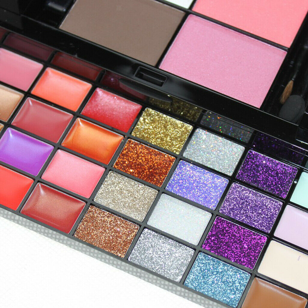 Professional 74 Colors Lipstick Blush Palette Sweatproof Blusher Lip Gloss