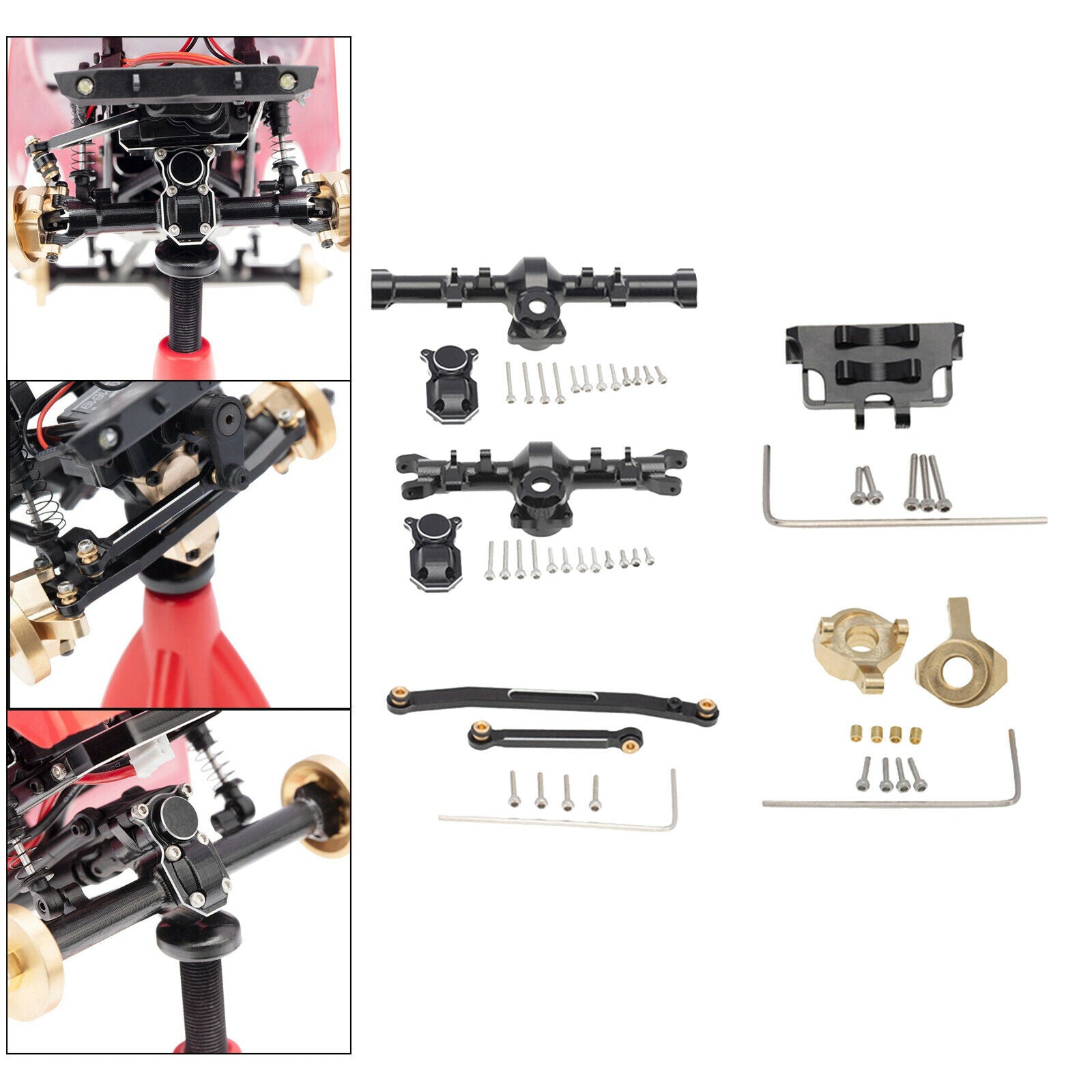 Metal Axle Housing Combo for Axial SCX24 90081 1:24 RC Car Replacement