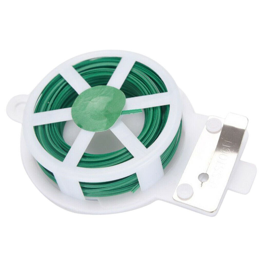 Reusable 50m Garden Vine Tree Plant Twist Ties Reel Sturdy Plastic w/Cutter