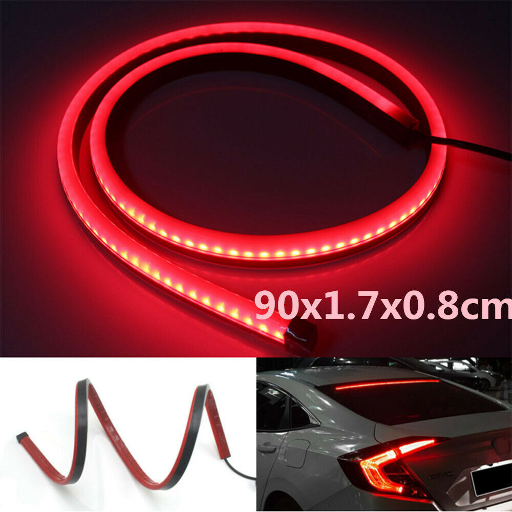 90x1.7x0.8cm 12V LED Third Brake Light Adhesive for Cars Motorcycle SUVs Trucks