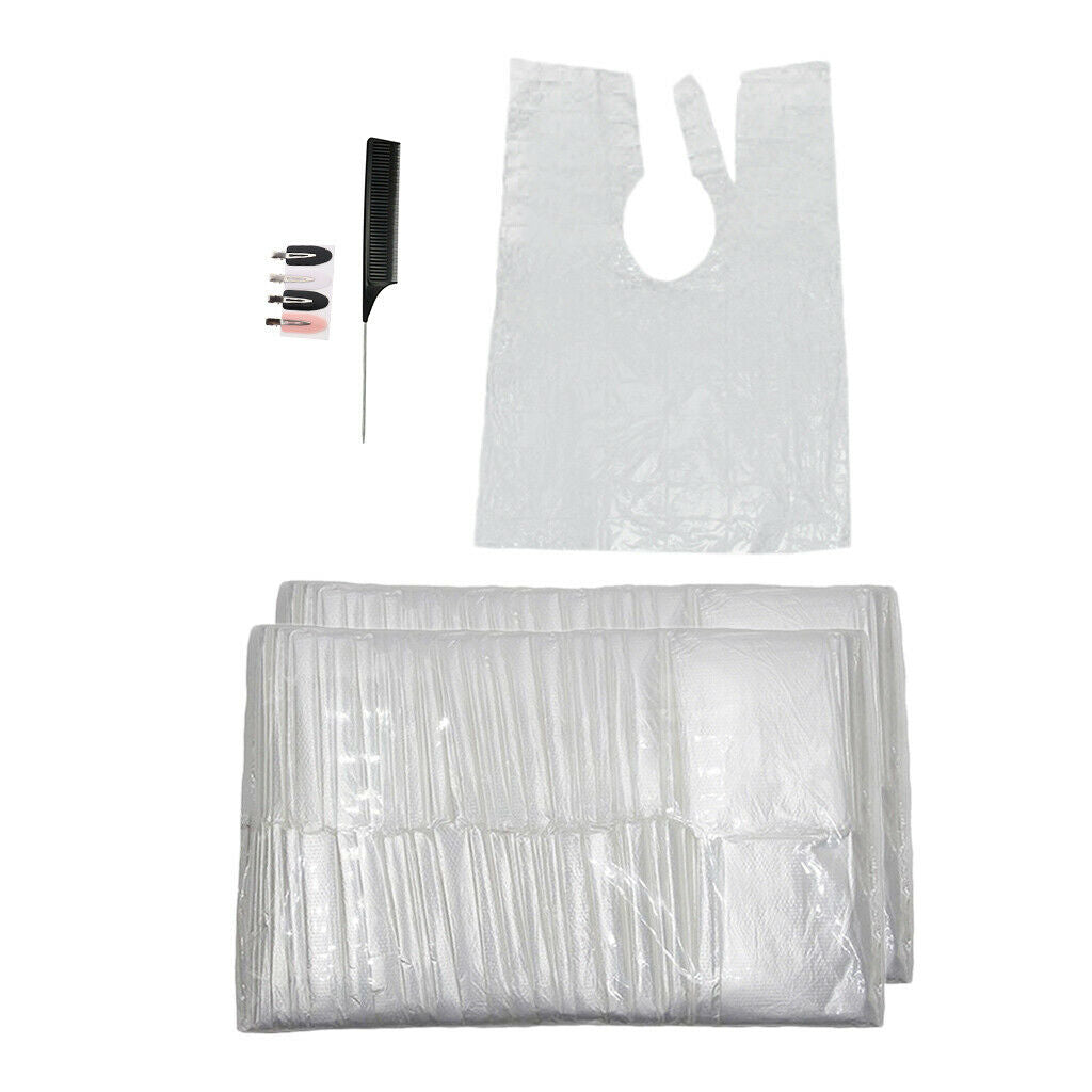 200pcs Disposable Hair Cutting Cape Transparent Hairdresser Apron for Barber
