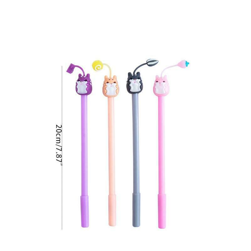 4pcs Cartoon Black Gel Ink Pen Signature Pen Sets for Students Scrapbook Lovers
