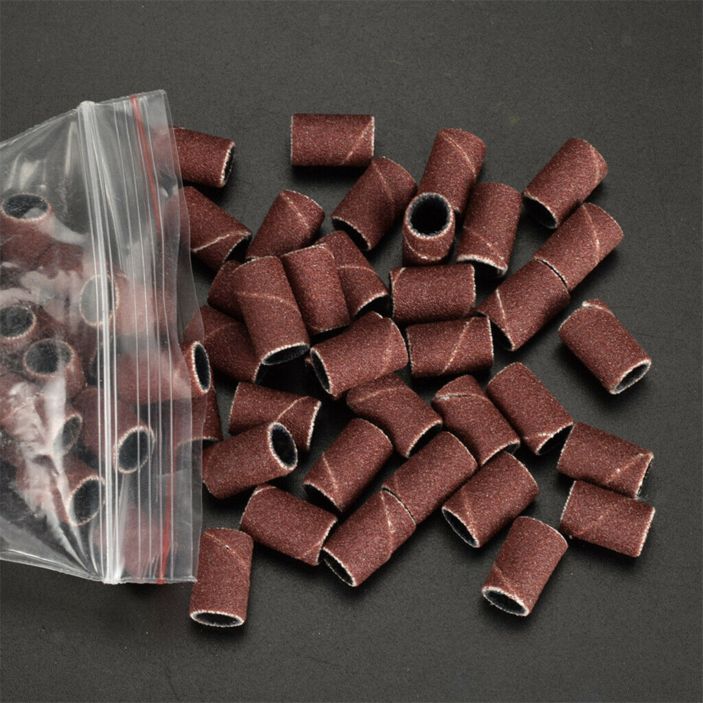 100Pcs Professional Sanding Roll Drill Bands for Nail Manicure 180 Grit Files
