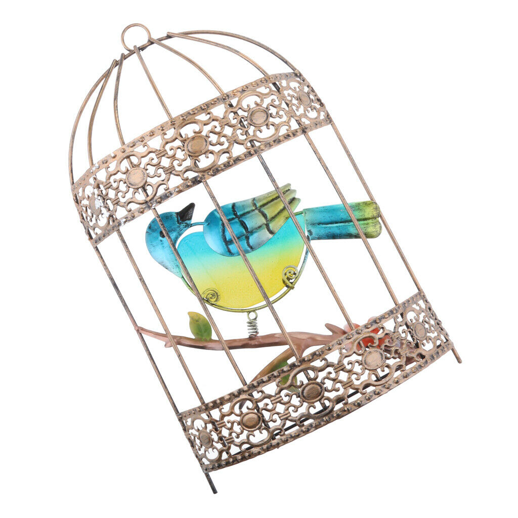 Iron Craft Bird Cage Wall Hanging Statue Home Wall Ornaments Sculpture