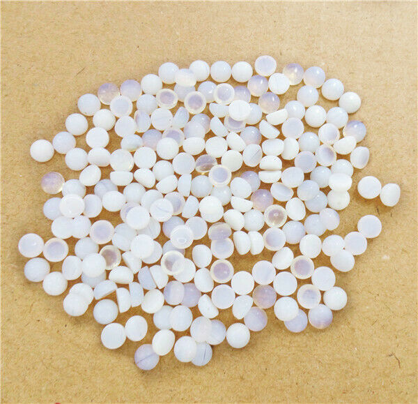 100Pcs 4x2mm Wholesale White Opal Round Cab Cabochon DIY Jewelry Making HH8444