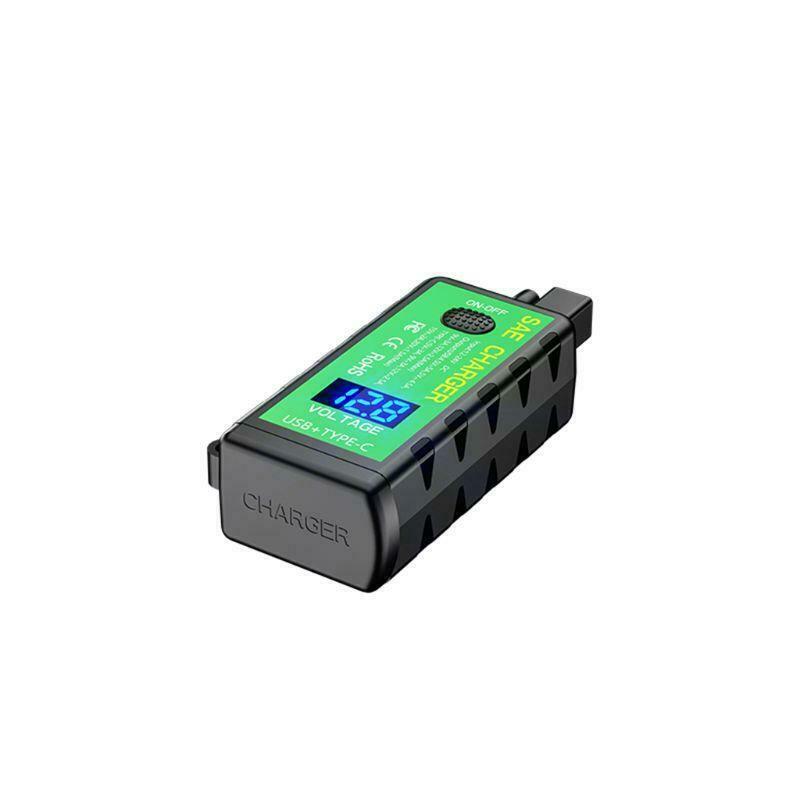 Motorcycle QC3.0 PD Charger SAE to USB Adapter with Voltmeter & ON/Off Switch