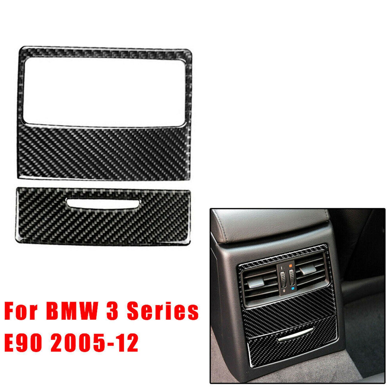 Carbon Fiber Style Rear Air Vent Outlet Cover Trim For BMW 3 Series E90 05-12 US