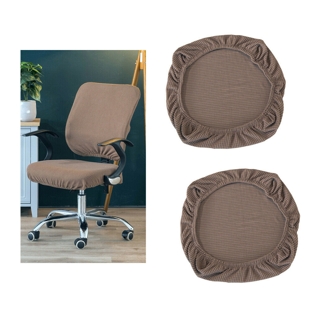 Pack 2 Polyester Stretchy Wedding Stool Chair Seat Cover for Home Resturant