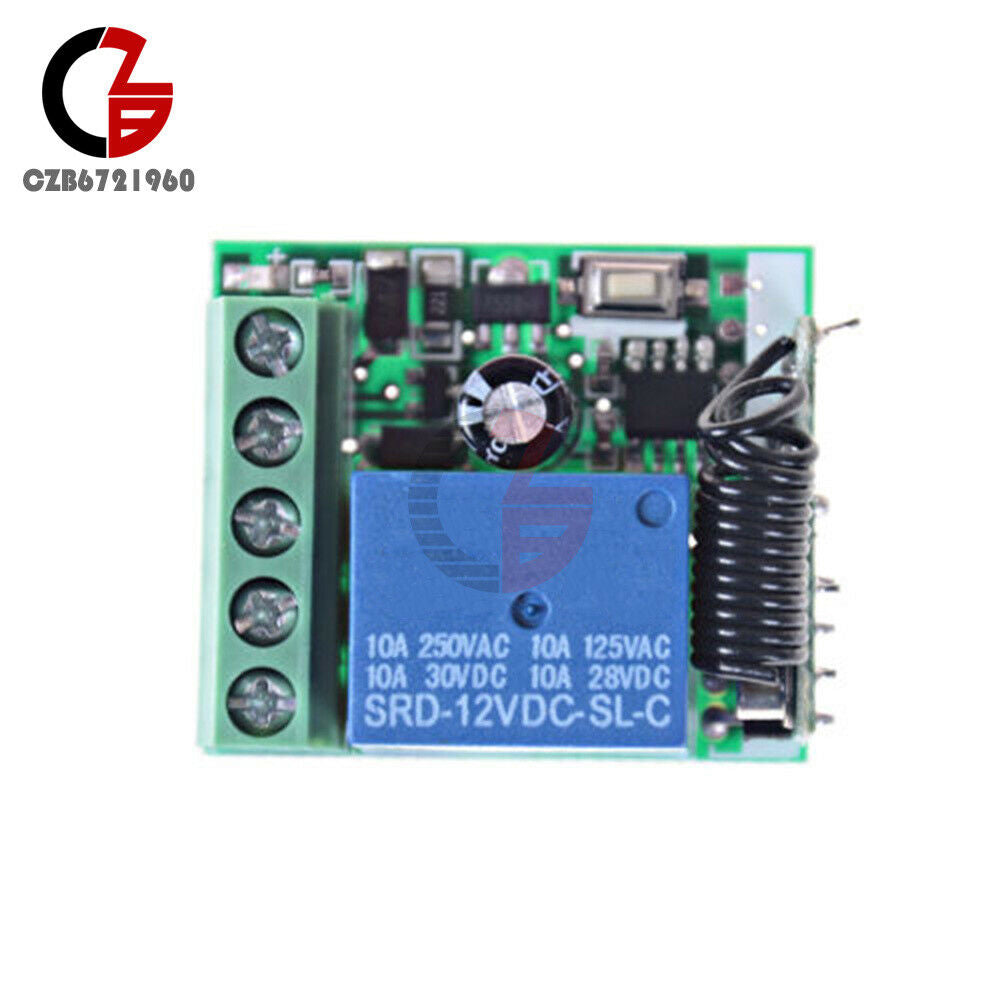 12V One Channel Wireless Relay RF 433Mhz Remote Control Switch Receiver Module