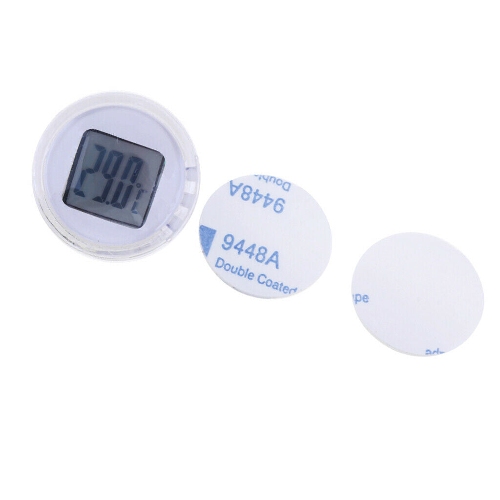 2 Pieces Instruments Waterproof Temperature Gauge for Motorcycle Black+White