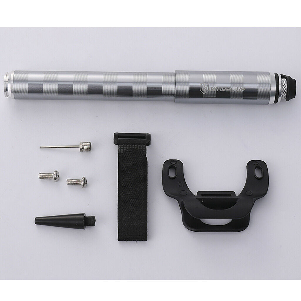 Pro Bike Pump with Gauge fits Presta and Schrader - Mini Bicycle Tire Pump for