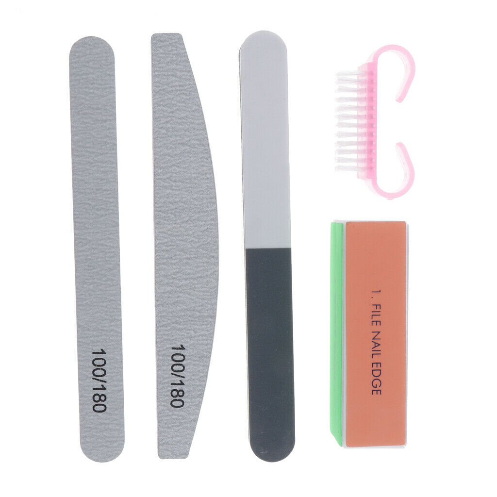 5 Pieces Nail Files Kit, Professional Manicure Pedicure Set Nail Buffers Nail
