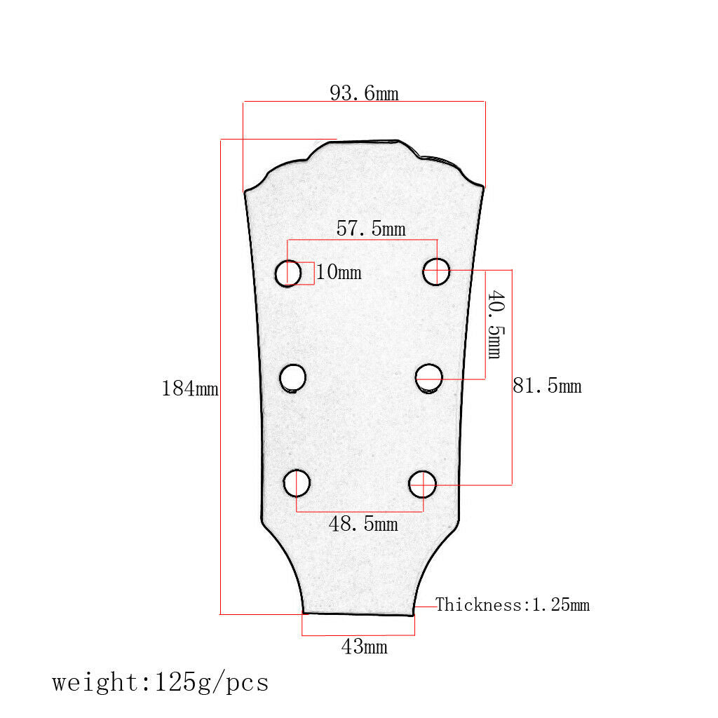 High Quality Head Template Steel  Guitar for Electric Guitar Black