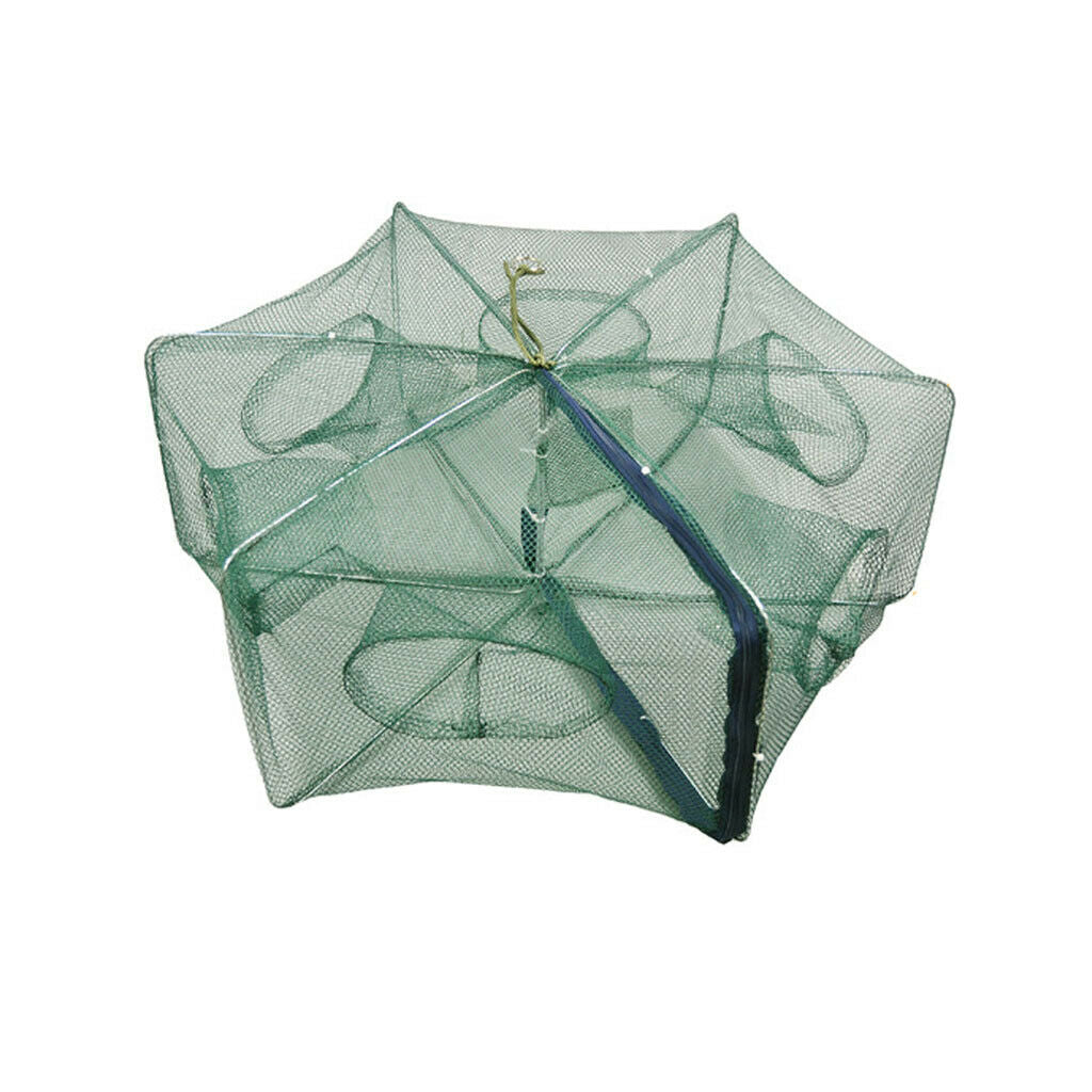 Foldable Fishing  Net Trap Cast Dip Cages Fish Prawn Shrimp Net 6 Holes