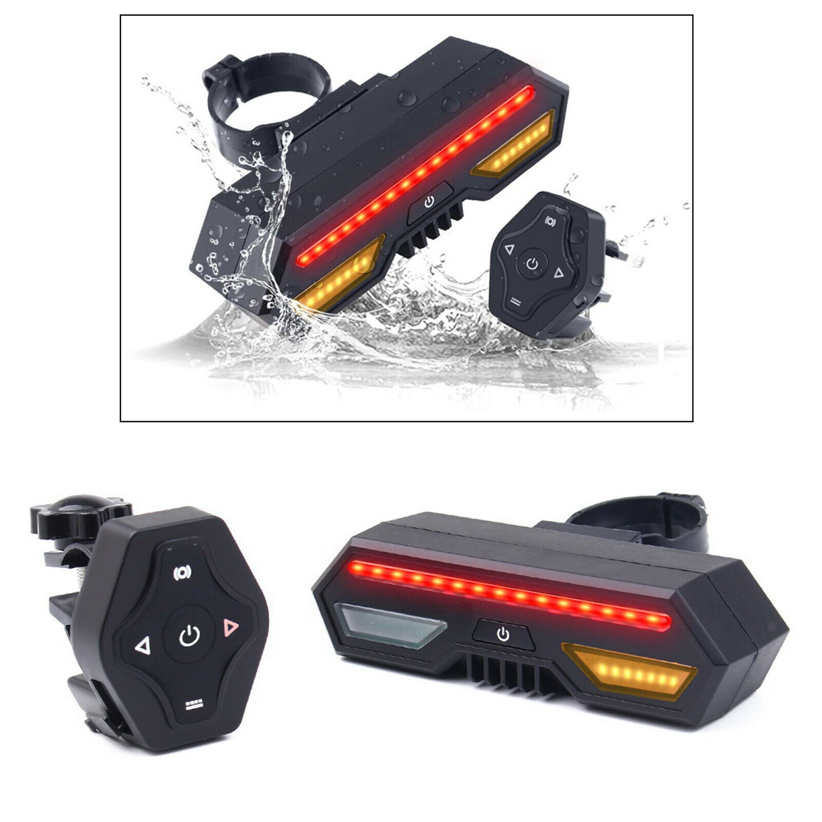 Bike Tail Light Remote Control Ultra Bright LED Rear Lights Flashlight