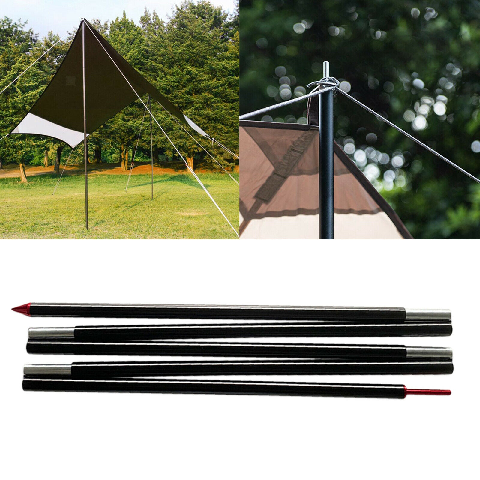 Tarp Support Poles 220cm Backpacking Canopy Awning Tent Rod