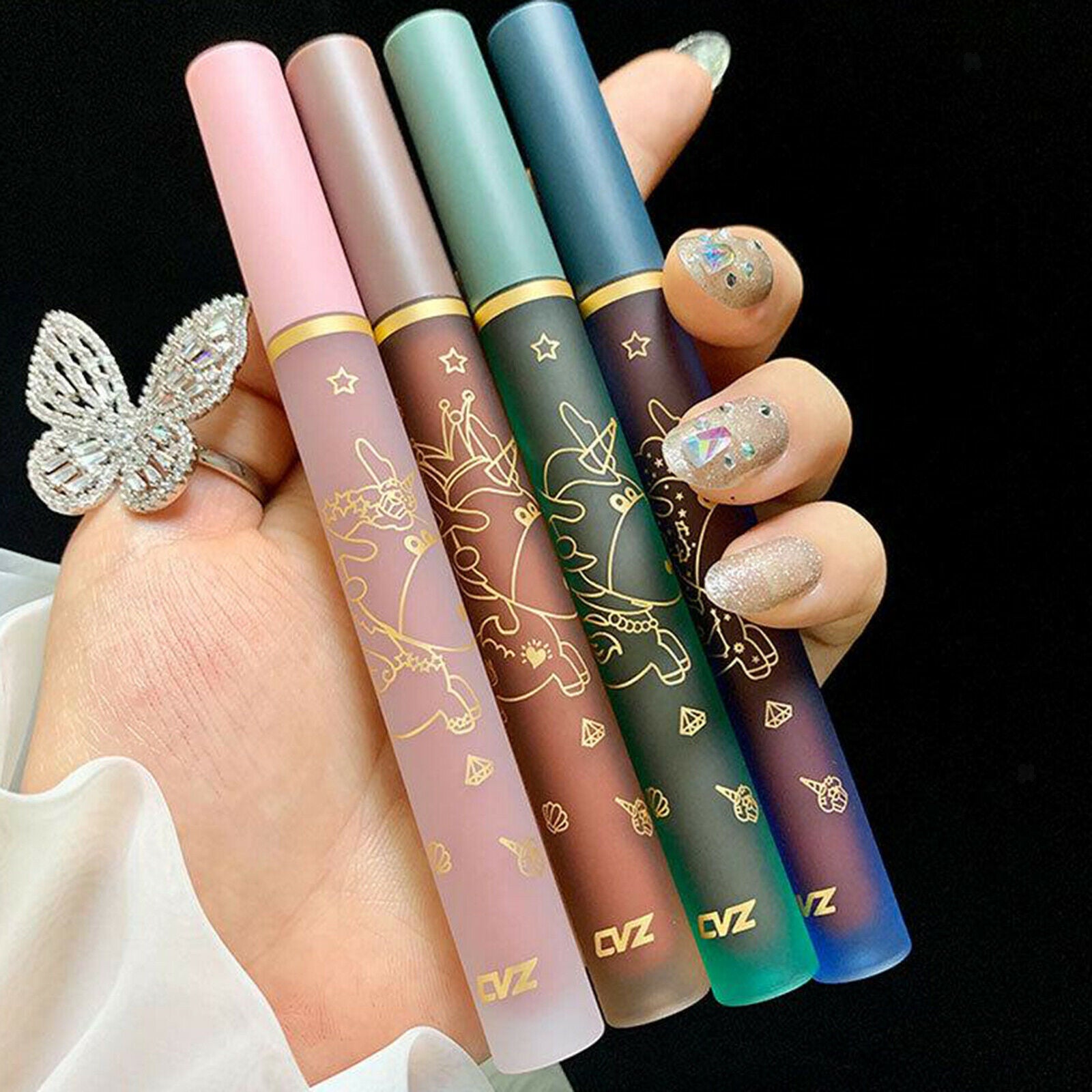 Liquid Lipstick Lip Glaze Set 4 Colors Not Fade Waterproof for Women 1.7ml
