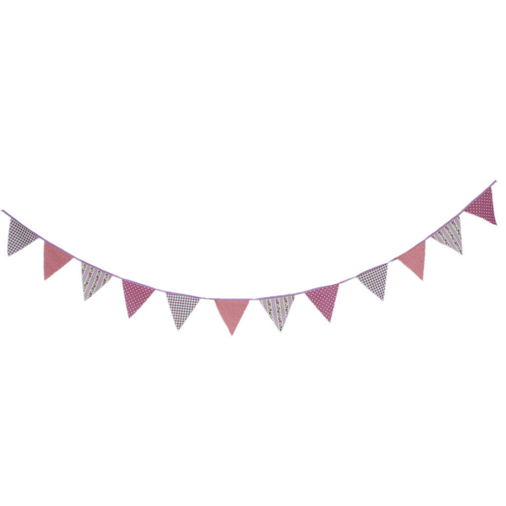 Tiny Flower Grid Triangle Flag Banner Bunting Garland Party Decorations