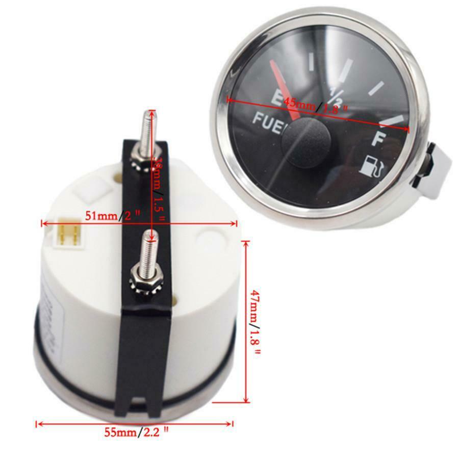 2'' Fuel Level Gauge 12V / 24V 240-33 ohms For Car Boat Marine Yacht Truck SUV