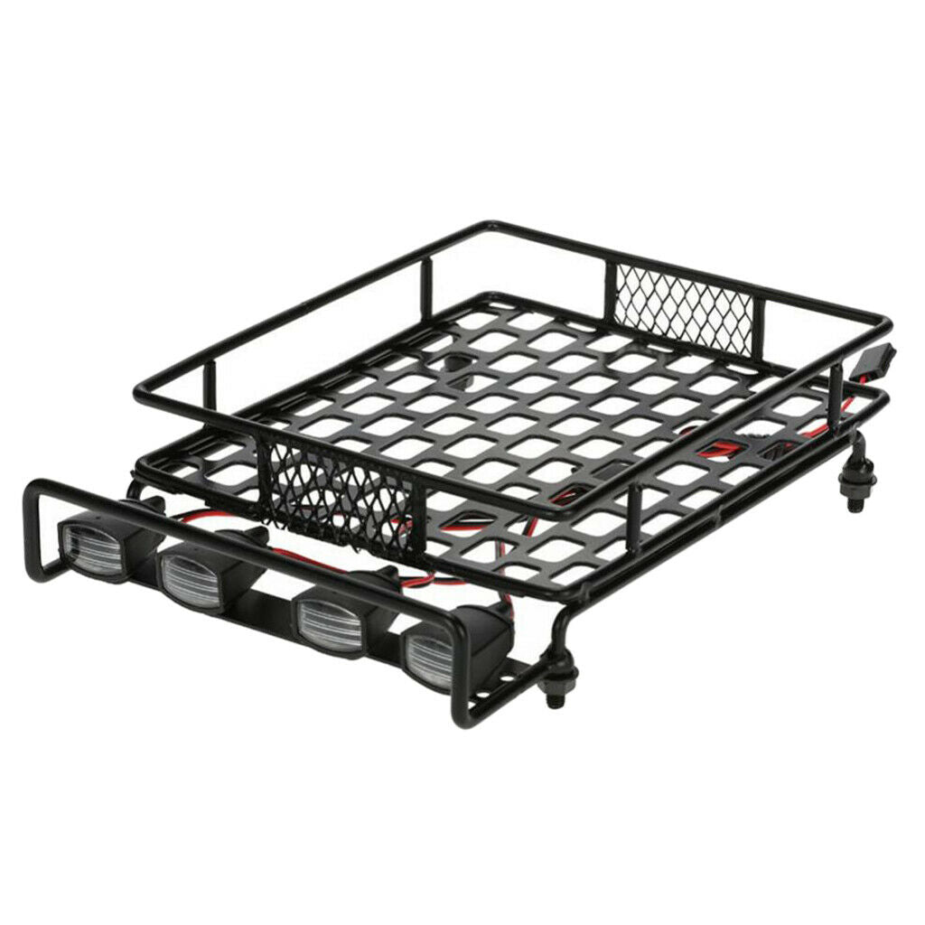 RC Crawler Climbing Truck Roof Rack Luggage Carrier with LED Light for RC4WD