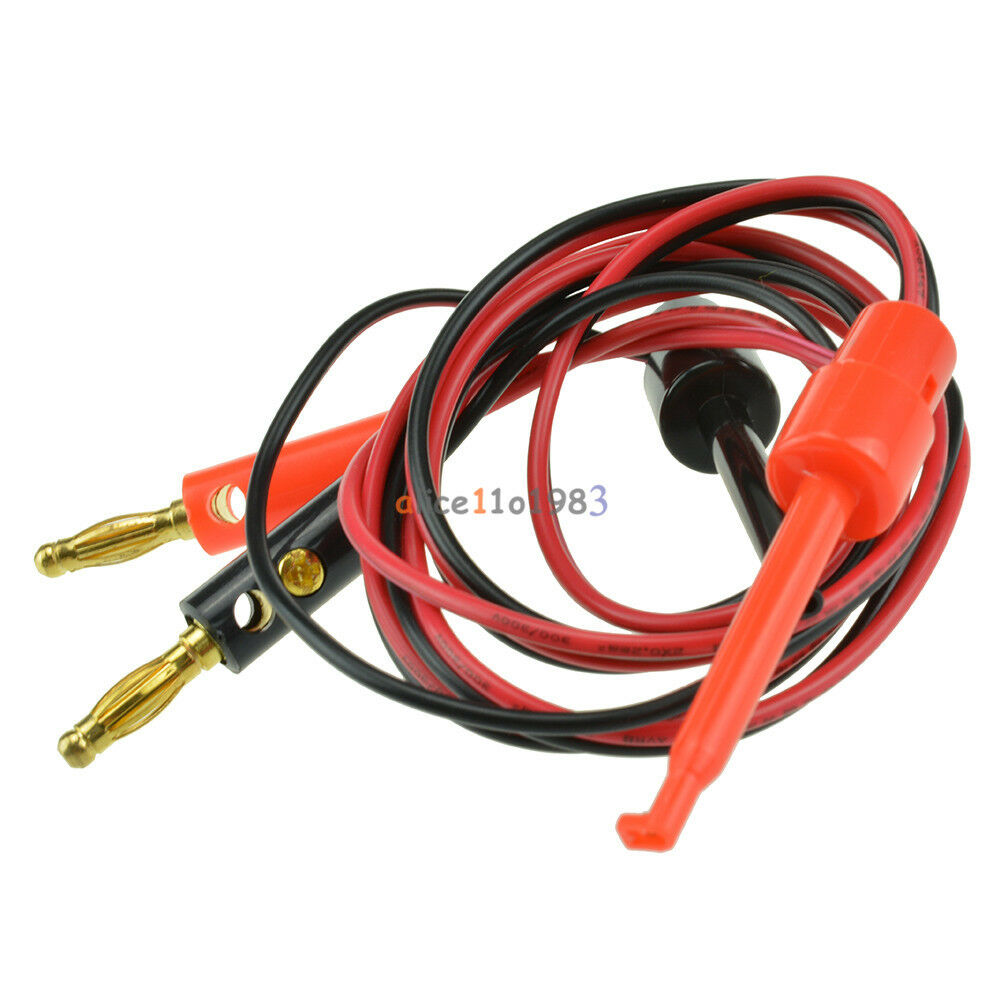 2Pair Small Banana Plug To Test Hook Clip Probe Lead Cable For Multimeter