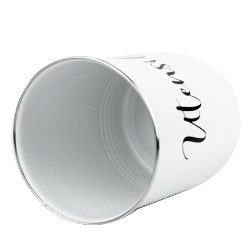 Kitchen Utensil Holder-Modern Farmhouse Kitchen Decor-White and Black Utensil Q7