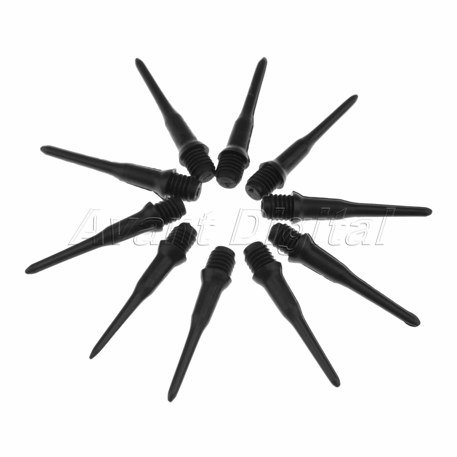 100 Pcs Durable Soft Tip Replacememt Nylon Point Soft Tip Darts Tools Black