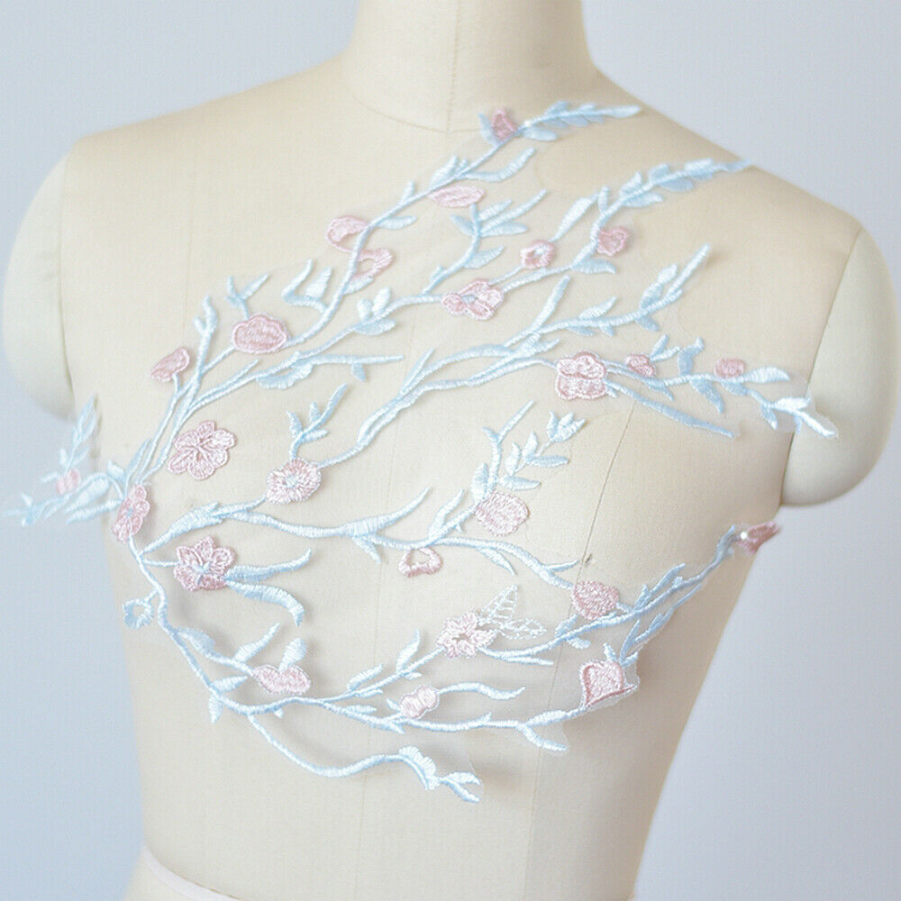1Pc DIY Polyester Lace Wedding Dress Applique Clothes Patch Decor Accessories